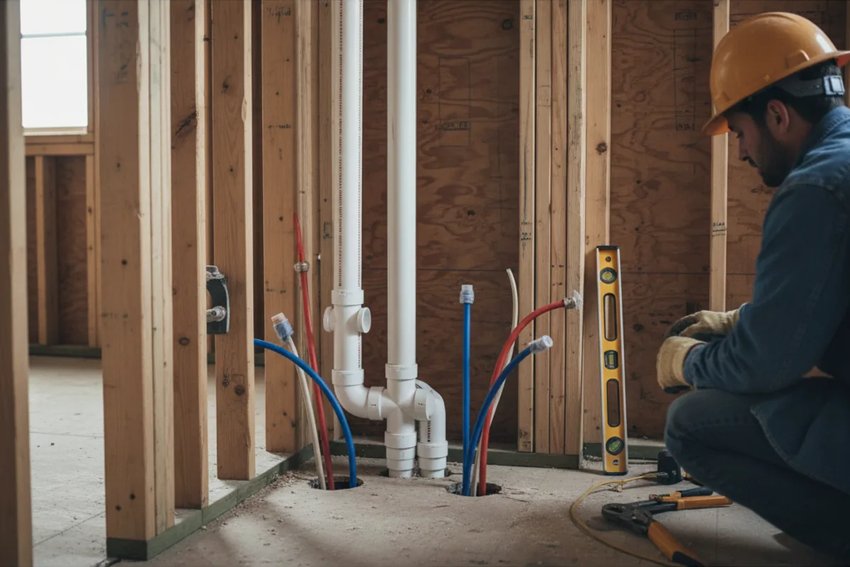 Drain and supply rough-in during Garbage Disposal Repair in Great Falls